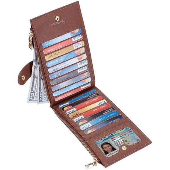 Womens Wallet RFID Blocking Bifold Multi Card Case Wallet with Zipper Pocket - Picture 3 of 6